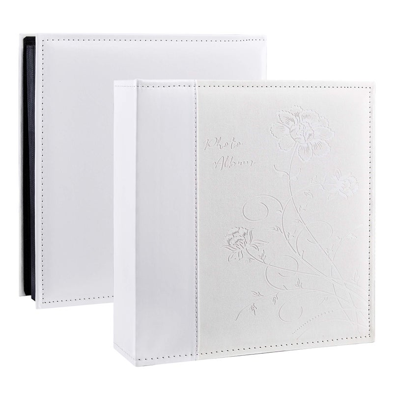 Artmag Photo Picutre Album 4x6 400 Photos Extra Large Capacity Leather Cover Wedding Family Photo Albums Holds 400 Vertical 4x6 Photos with Black PagesWhite