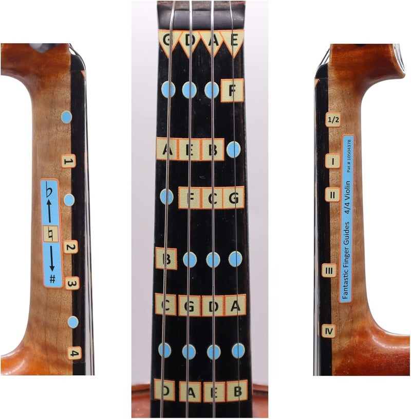 FFG NOTE THE DIFFERENCE Fantastic Finger Guide for Violins Kids/Adult Beginner | Stringed Musical Instruments | Fingerboard and Fretboard Stickers for Learning All Notes | Play or Fiddle, 4/4-Size - Image 1