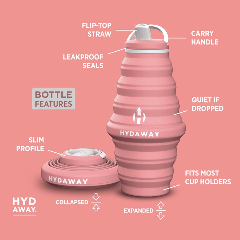 HYDAWAY 25oz Collapsible Water Bottle - BPA-Free, Leakproof, Lightweight, and Space-Saving - Perfect for Hiking, Travel, and All-Day Hydration - Image 5