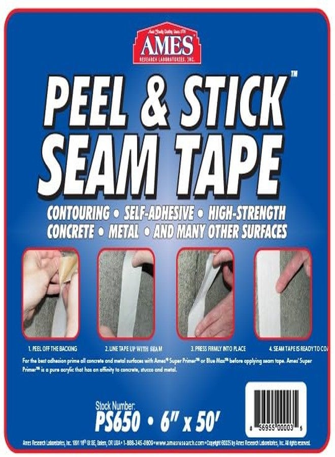 Ames Peel & Stick Seam Tape - 6” x 50’ Roll, Grey - Contouring, High-Strength Self-Adhesive Tape Perfect for Concrete, Metal, Wood and More - Made in The USA - Image 2