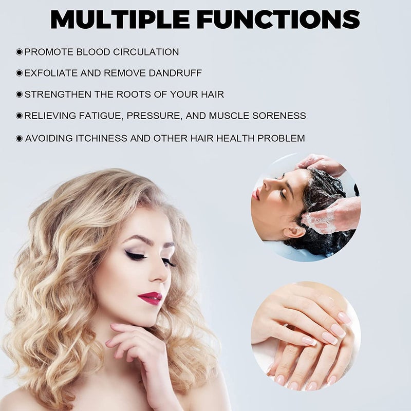 Valkyrie فرشاة شامبو لتدليك فروة الرأس، جسم من قش القمح مع شعيرات سيليكون ناعمة، مقشر فروة الرأس، مقشر فروة الرأس | إزالة القشرة، يمنع تساقط الشعر للرجال والنساء (وردي 110) - Image 4