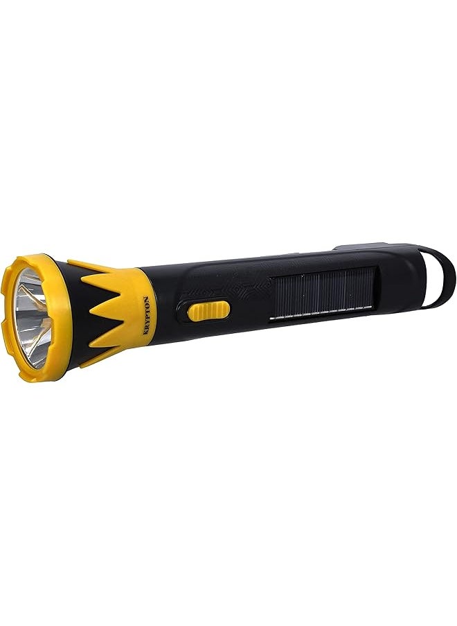 KRYPTON - Rechargeable Led Torch With Solar Panel 3W Led - Image 1