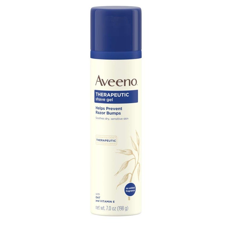 Aveeno Therapeutic Shave Gel with Oat and Vitamin E to Help Prevent Razor Bumps and Soothe Dry and Sensitive Skin, No Added Fragrances and Non-Comedogenic, 7 oz (Pack of 6) - Image 1