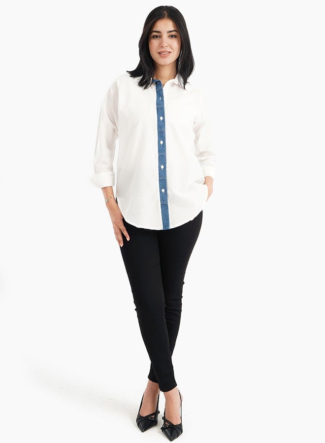 Carina viscose-shirt-with-denim-placket