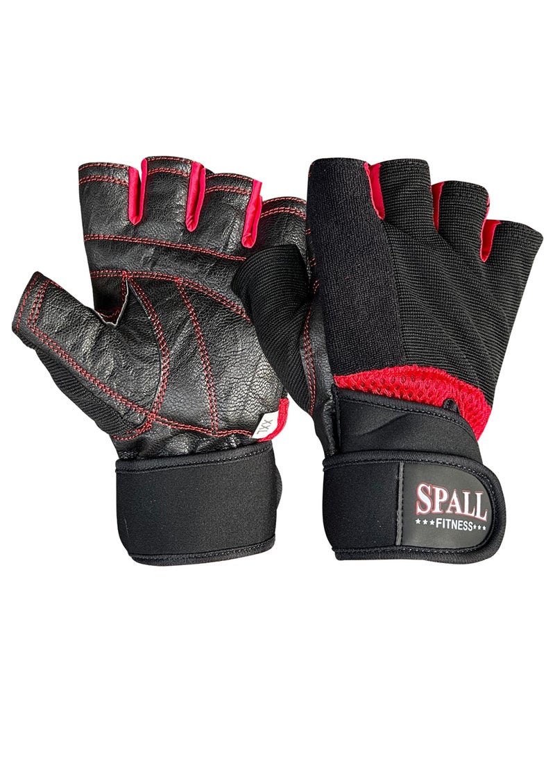 Spall - Weight Lifting Leather Gloves Short Strap Power Lifting Gloves Strong Grip Palm Exercise Fitness Strengthen Gloves Home Gym - Image 1