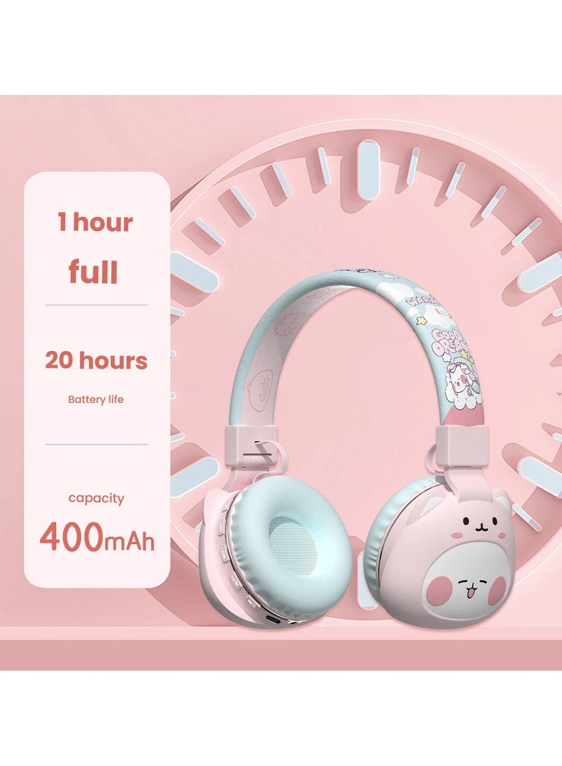 عام سماعة أطفال بلوتوث كرتونية لطيفة - سماعة موسيقى لاسلكية، 85 ديسيبل آمنة، سماعة طلابية مقاومة للسقوط - Image 2