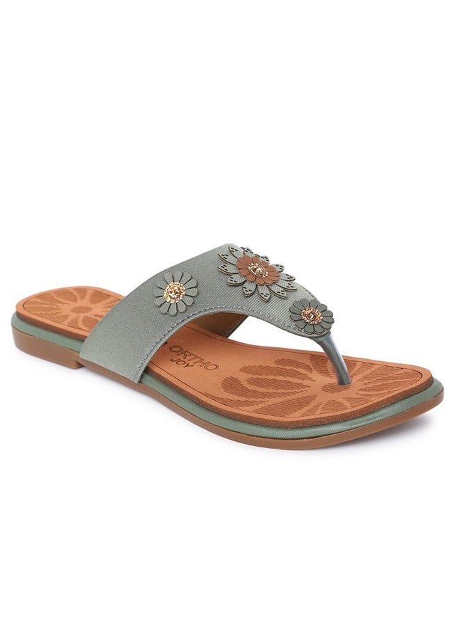 ORTHO JOY - ORTHO JOY Extra-Soft Doctor Slippers for women Green color - Image 1