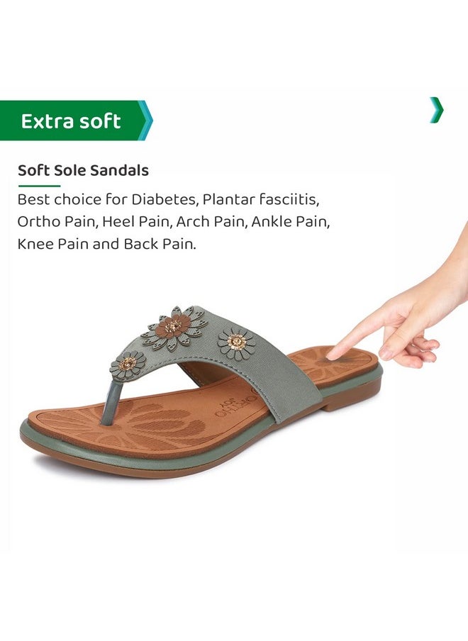 ORTHO JOY - ORTHO JOY Extra-Soft Doctor Slippers for women Green color - Image 1