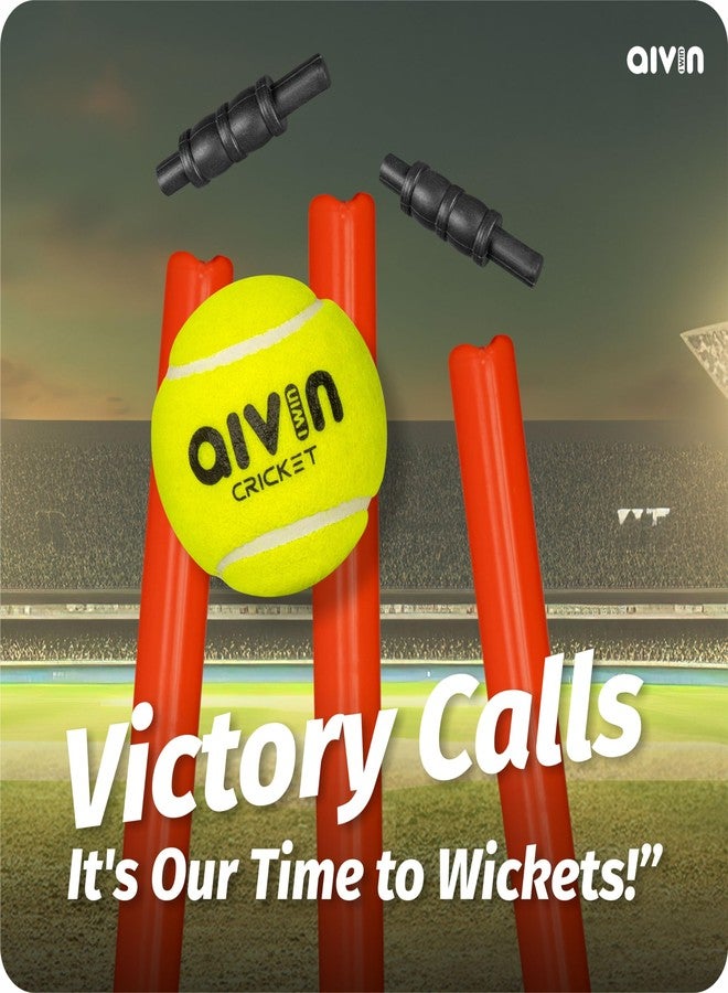 AIVIN مجموعة أعمدة كريكيت أيفين (3 أعمدة + 2 عوارض + 1 حامل) (أحمر) - Image 4