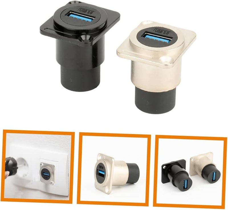 Mikikit 2 Pack USB Female to Female Panel Mount Adapter for Home Audio Video and Engineering - Image 5