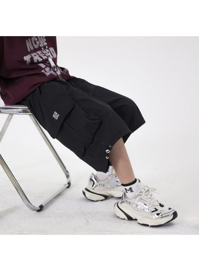 Boys' Summer Korean-style Color-blocked Cargo Shorts  New Model Children's Summer Trendy Loose Pants For Boys