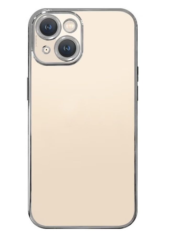 KST Design iPhone 14 Plus Case Classic Series Clear Case with Electroplating Frame 6D Plating Camera Lens Protection Design 6.7 inch Silver/Clear  - Image 2