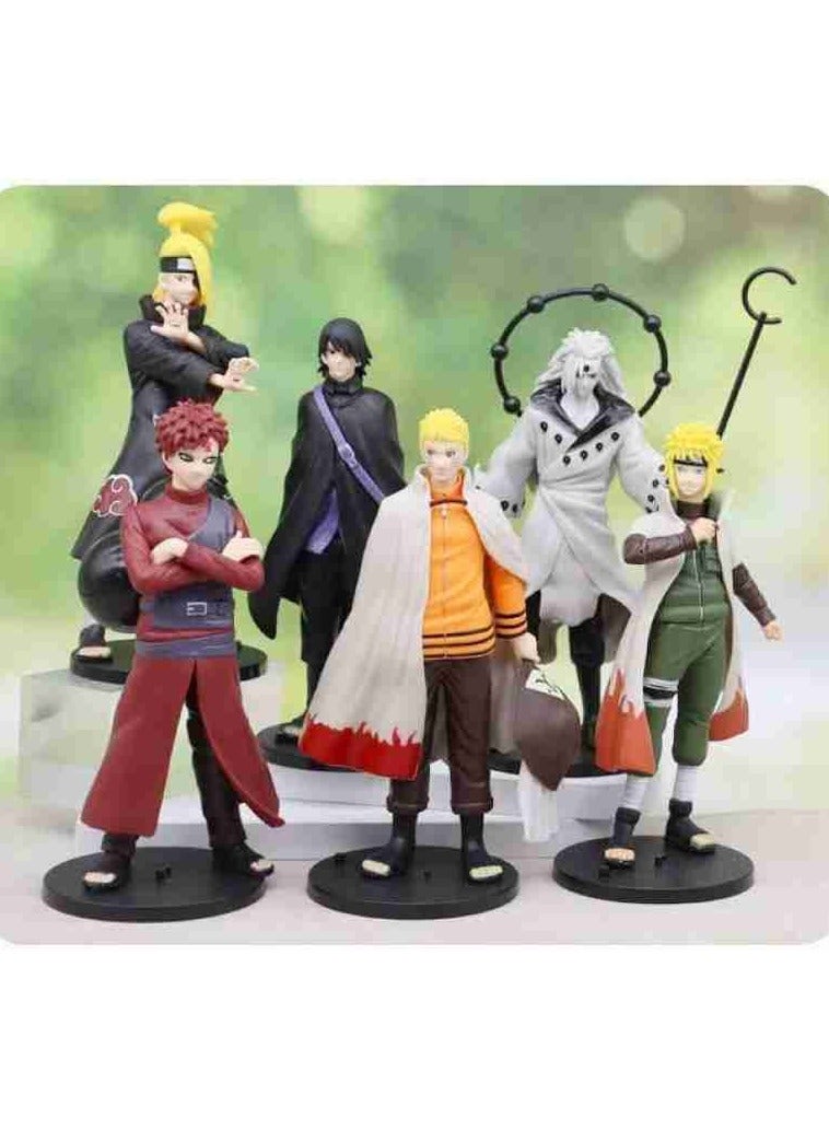 6 Pcs/Set Naruto Figura Gaara Uchiha Sasuke Madara Namikaze g Deidara Figure Anime Decoration - Image 5