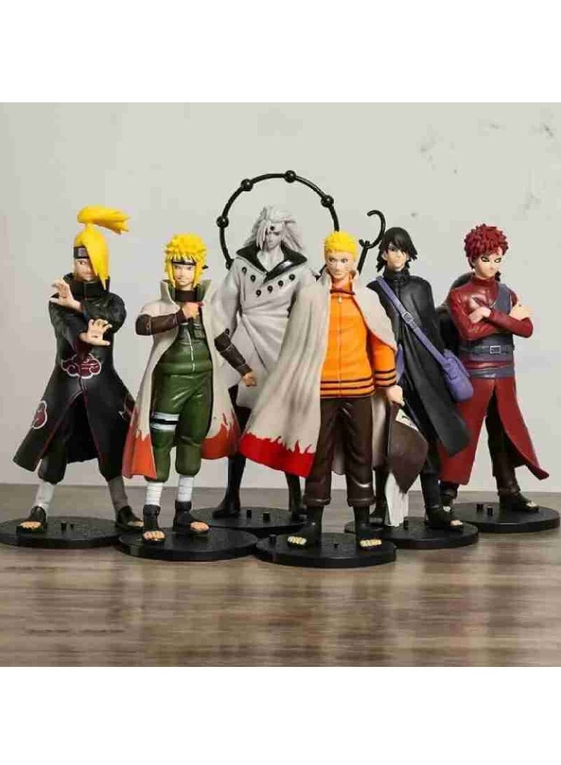 6 Pcs/Set Naruto Figura Gaara Uchiha Sasuke Madara Namikaze g Deidara Figure Anime Decoration - Image 4