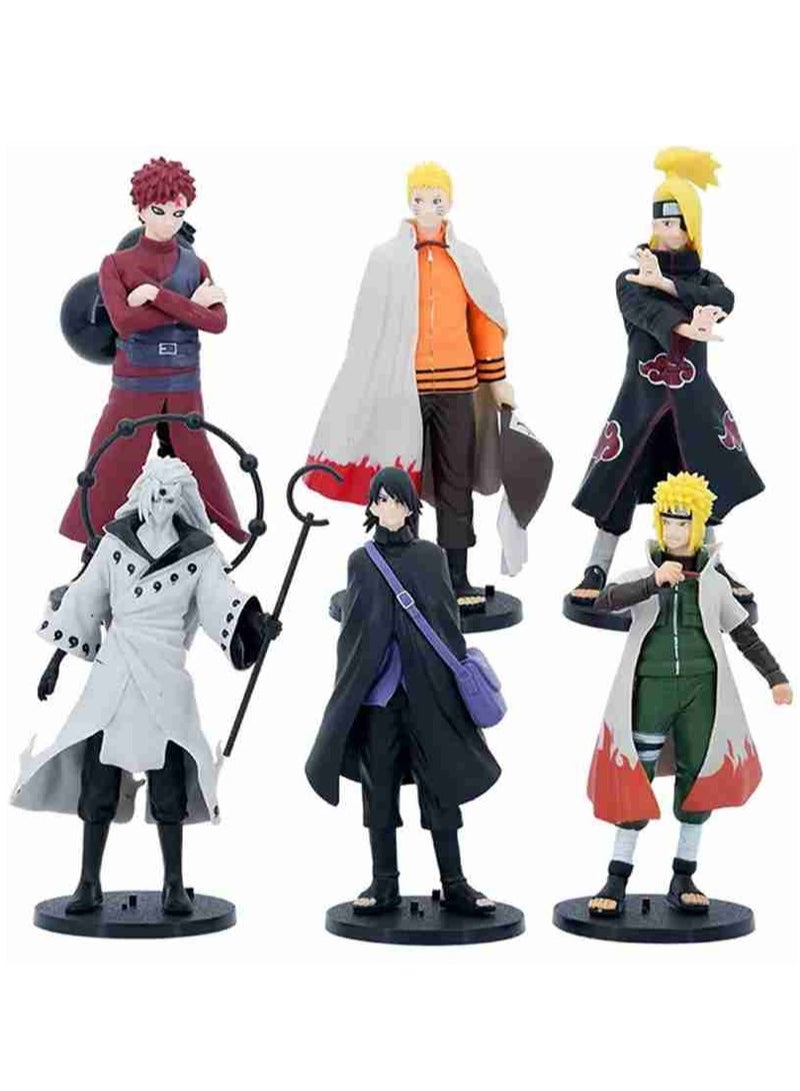 6 Pcs/Set Naruto Figura Gaara Uchiha Sasuke Madara Namikaze g Deidara Figure Anime Decoration - Image 1