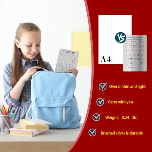 Bottle Pouch Braille Alphabet Board - Low Vision Aids Braille with Raised Dots Letters & Numbers,Learn Braille for Beginners,Teaching Aid Blind Children - Image 3
