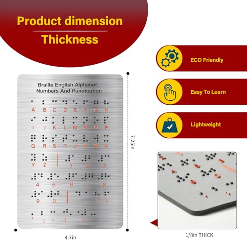 Bottle Pouch Braille Alphabet Board - Low Vision Aids Braille with Raised Dots Letters & Numbers,Learn Braille for Beginners,Teaching Aid Blind Children - Image 2