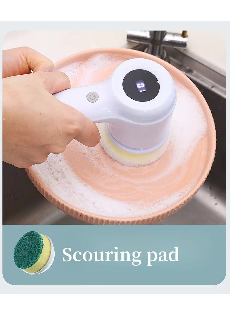 Electric Spin Scrubber, Power Scrubber Cordless Electric Shower Scrubber for Cleaning with LED Display, for Bathroom, Tub, Kitchen Stove, Tile Grout with 5 Brush Heads - Image 5