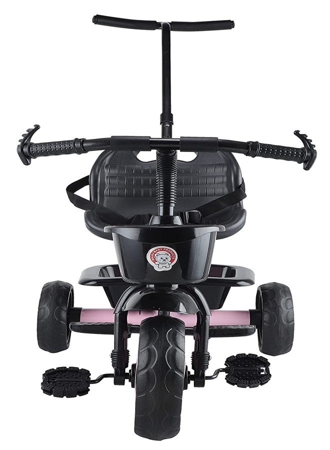JoyRide Stylish Sports Plus Trike Push & Plug Baby Trike| Tricycle with Dual Storage Basket for Kids| Boys| Girls Age Group 2 to 5 Years (Pink) - Image 2