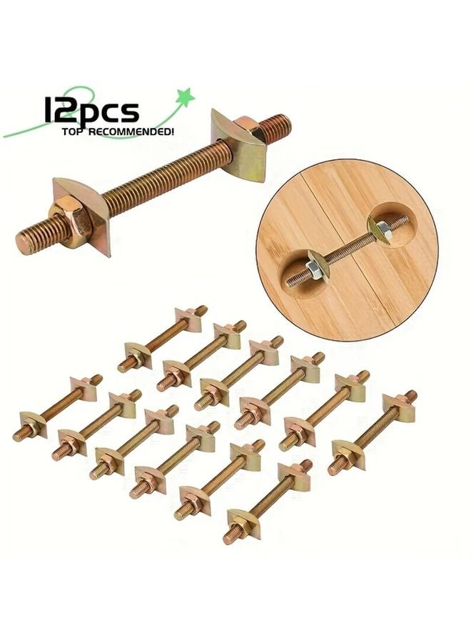 12pcs Furniture Fastening Connectors Table Top Fasteners Countertop Flip Joint Bed Connecting Kit - Image 1