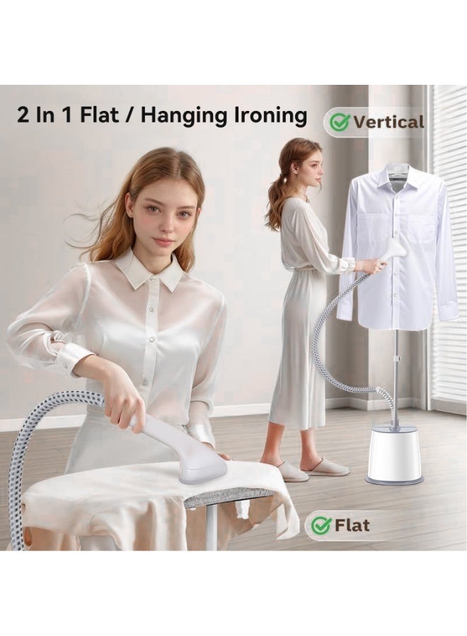 Perfin 2-in-1 Professional Garment Steamer & Iron - 2000W Vertical Steamer with Ironing Board,  Telescopic Rod Dual- Steam Mode, 10 Steam Levels, Large 2.5L Water Tank for All Fabrics - Image 4