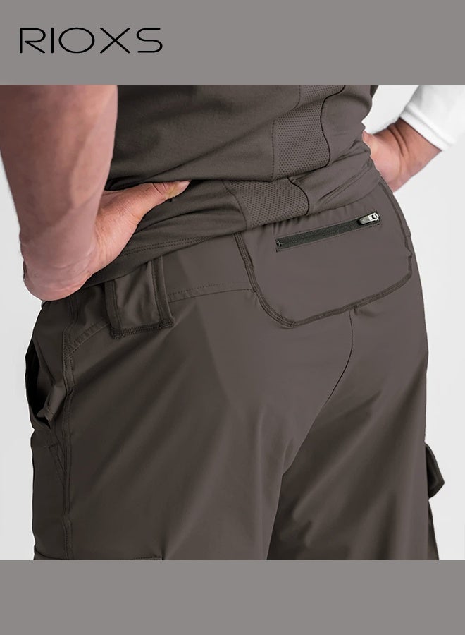 RIOXS Men's Brown Jogger Pants, Mid-Rise Athletic Trousers with Drawstring Waist and Side Pockets, Tapered Cuff Workout Pants for Gym, Running and Streetwear​, Elastic Cuff Sweatpants, Urban Workout Pants, Young Men's Street Style Bottoms - Image 3