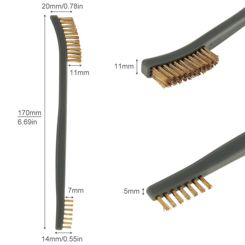 OriGlam Mini Wire Brush Set, Paint and Dirt Remover, Cleaning Welding Slag and Rust, Handy Steel / Nylon / Brass Brush Suitable for Cleaning Paint / Dirt (3) - Image 4