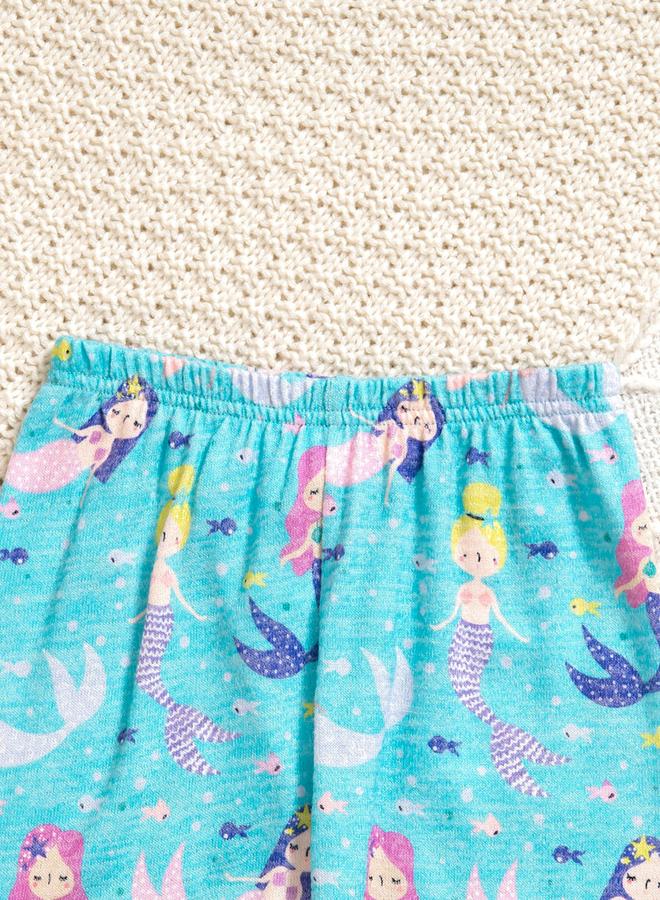 تايك تو طقم بلوزة مطبعة بياقة مستديرة مع بيجاما طويلة - Image 5