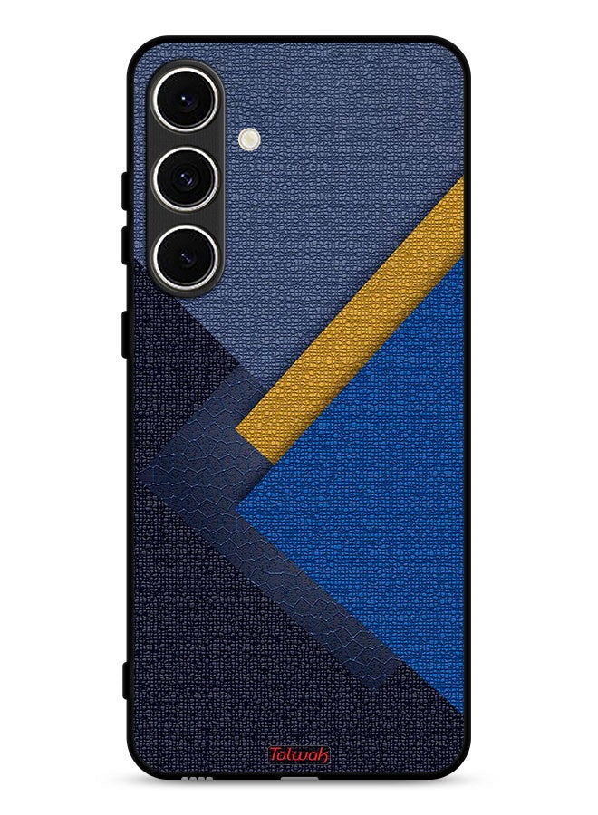 Tolwak Samsung Galaxy S24 FE 5G Protective Case Cover Triangles Leather Shades Pattern - Image 1