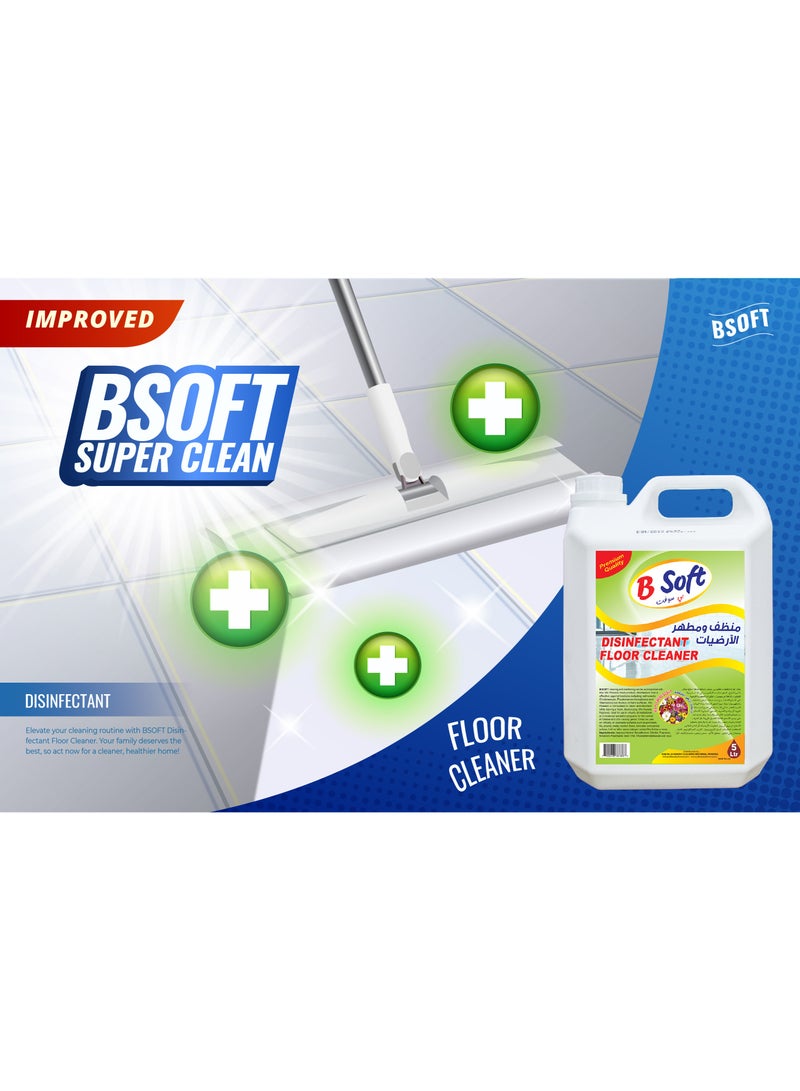 BSOFT Antibacterial Disinfectant Floor Cleaner Liquid Mix Flowers Scent 5L.Premium Quality - Image 4