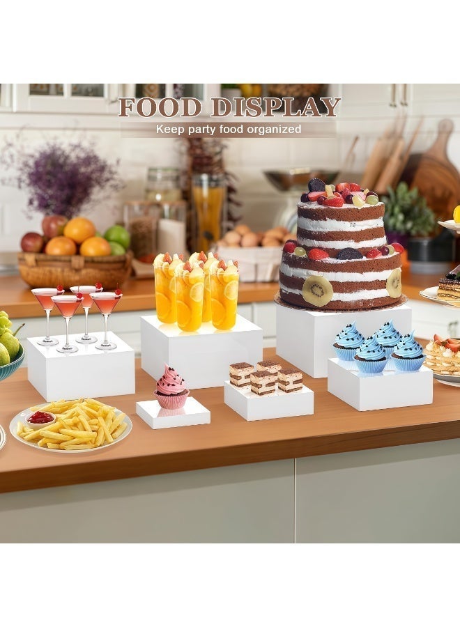 Set of 6 Buffet Risers, Food Display Risers for Party, White Dessert Stands, Cube Display Boxes for Party, Wedding - Image 2