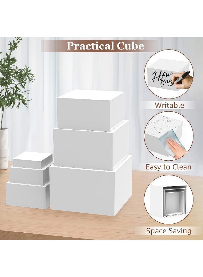 Set of 6 Buffet Risers, Food Display Risers for Party, White Dessert Stands, Cube Display Boxes for Party, Wedding - Image 3