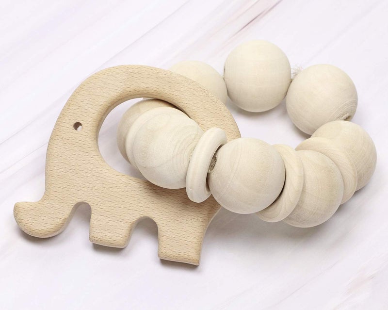 PENTA ANGEL Baby Teething Toys Penta Angel 10Pcs Natural Wooden Teething Animal Rings for Newborn Toddler Infant 10 - Image 2