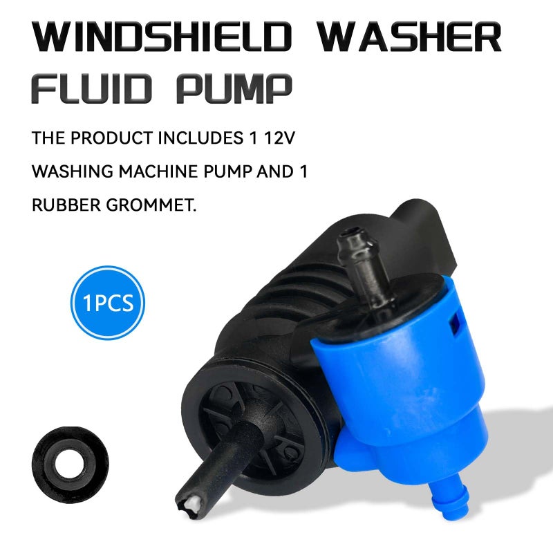 HHZL Windshield Washer Fluid Pump, Spray Front Windshield Wiper Pump Motor with Grommet Replacement 1J6955651 1K6955651 1T0955651A for BMW Chevrolet Ford Jeep Dodge Chrysler Volkswagen Audiï¼ˆBlueï¼‰ - Image 3