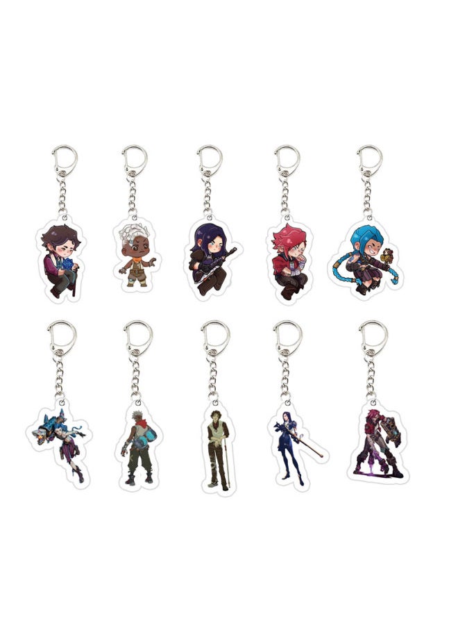 Generic - Acrylic Arcane Jinx Vi Caitlyn Ekko Viktor Keychain  Arcane FigurePendant Keyring Key chainKeyRing for Accessories Bag Fans Gift-Color:5 - Image 1