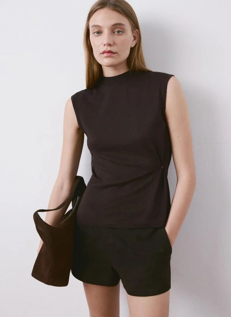 مانجو Side gathered knitted top