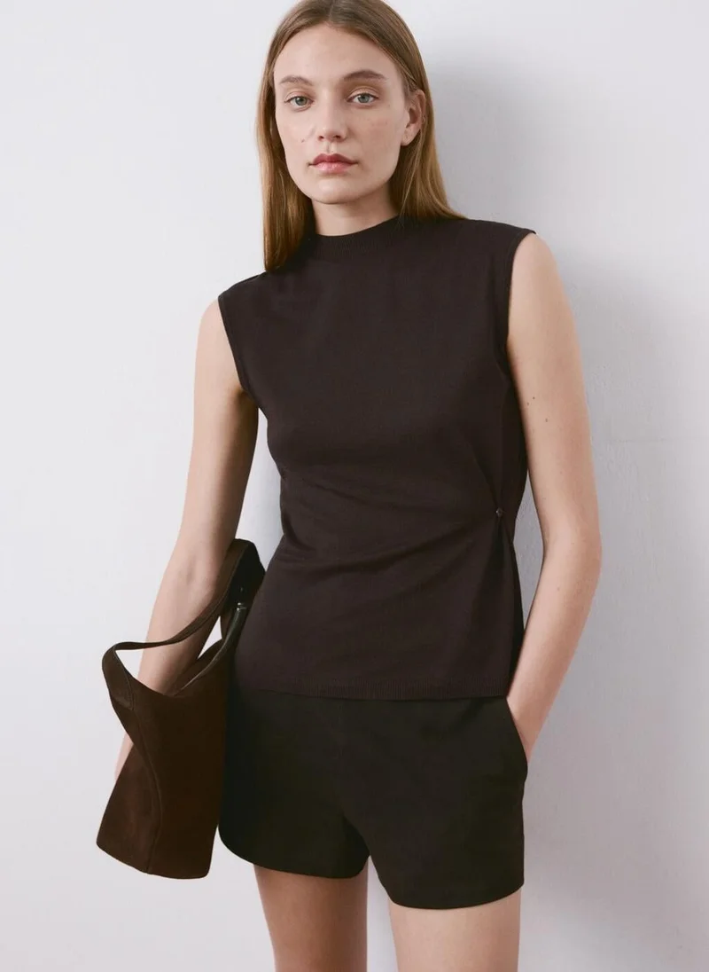 مانجو Side gathered knitted top