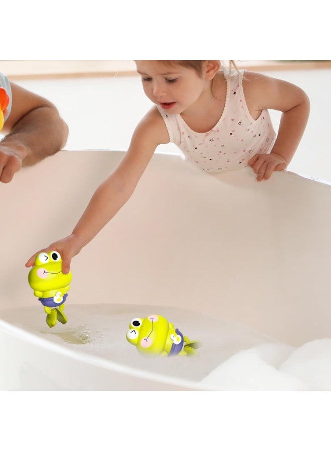 Wind-up Swimming Frog Kids Water Toy, Essential Bath and Summer Splash Toy for Bathroom Fun - Image 2