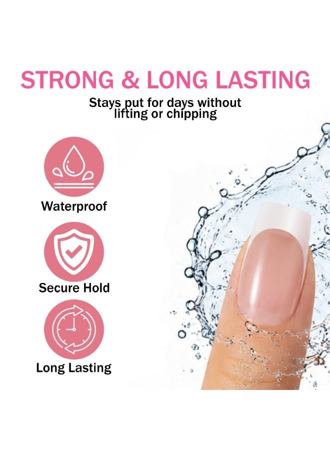 NIKITA.VIVI 20 Sheets 480 Pcs Nail Stickers Nail Adhesive Glue Tape Set Waterproof Breathable Glue Tabs Double Sided False Nail Sticker Jelly Sticker Super Sticky Fake Nail Glue Stickers Transparent Flexible for Manicure Nail Art Tools Small - Image 4