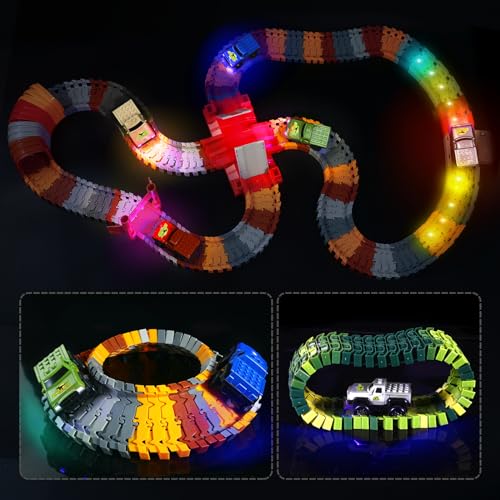 Save Unicorn Tracks Cars Replacement onlyTrack Cars for Tracks Glow in The Dark Car Tracks Accessories with 3 Flashing LED Lights Compatible with Most Car Tracks for Kids Boys Girl5pack - Image 5