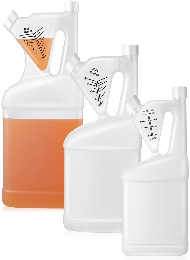 Yiyiring 3 Pcs 32oz 64oz 128oz Tip and Pour Measuring Containers Tip and Pour Containers Plastic Bottle with up to 4oz 8oz Measuring Capacity - Image 1
