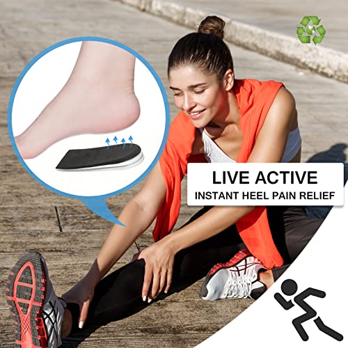 JUMPOW Heel Lifts Shoe Lifts, 2 Pack, 3 Layers Heel Pad & Cushion, Adjustable Height Increase Insole for Leg Length Discrepancy, Achilles Tendonitis, Heel Pain, Heel Spurs Relief (Black) - Image 3
