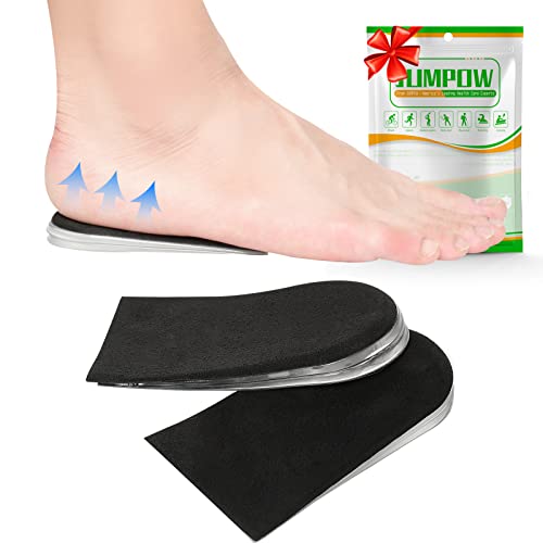 JUMPOW Heel Lifts Shoe Lifts, 2 Pack, 3 Layers Heel Pad & Cushion, Adjustable Height Increase Insole for Leg Length Discrepancy, Achilles Tendonitis, Heel Pain, Heel Spurs Relief (Black) - Image 1