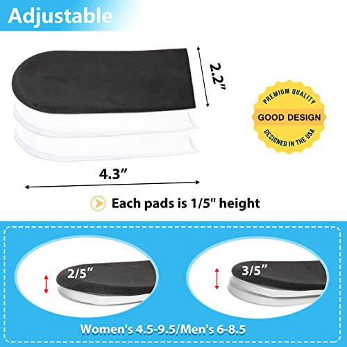 JUMPOW Heel Lifts Shoe Lifts, 2 Pack, 3 Layers Heel Pad & Cushion, Adjustable Height Increase Insole for Leg Length Discrepancy, Achilles Tendonitis, Heel Pain, Heel Spurs Relief (Black) - Image 4