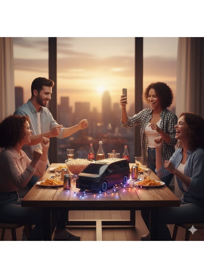 إيفو سبيكر بتصميم سيارة يعمل بالطاقة الشمسية EVO P339 – بطارية ‎1500mAh‎ – صوت قوي 12 واط – تشغيل من 3 إلى 5 ساعات – لون اسود - Image 4