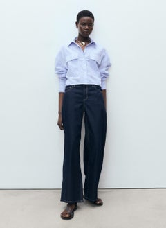 MANGO Striped Crop Shirt With Pockets  - Image 4