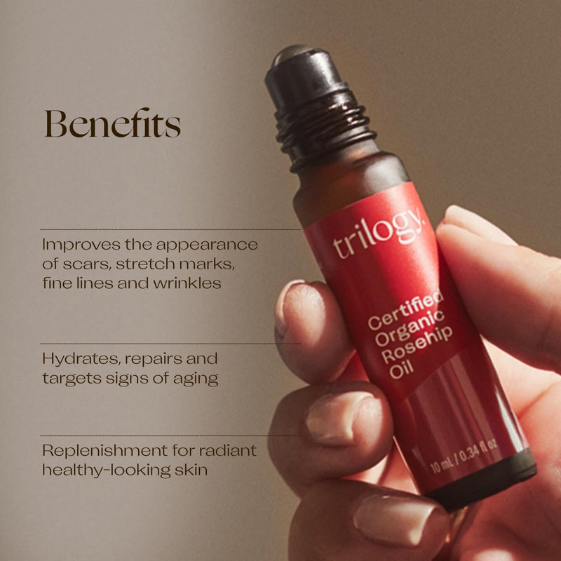 Trilogy Certified Organic Rosehip Oil, Intensive Nourishment, Improves Appearance of Scars, Stretch Marks, Fine Lines, & Wrinkles, 0.34 fl oz - Image 3