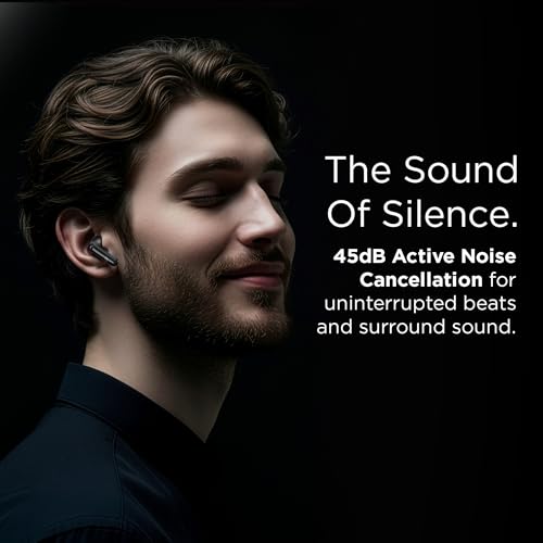 Pebble Blissbuds Noir True Wireless Earbuds | Deep Bass | AI Powered ANC & ENC | 4 Mics | Premium Leather Texture | Dual Pairing | Voice Assistant | Snug Secure Fit - Image 4