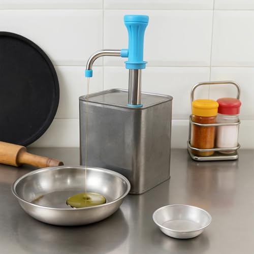 SUPERMOM Oil Pump – Manual Hand Pump for Kitchen, Garage, Tin Cans, Automatic Bottle Fuel Transfer, Stainless Steel Fluid Pumping Machine for Oil and Other Liquids Dispenser, Easy to Use (1 Pc) - Image 2