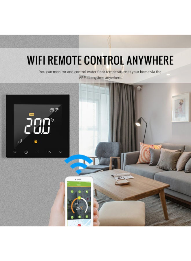 NIBEMINENT WIFI Smart Touch Screen Programmable Water Floor Heating Temperature Controller Black - Image 4